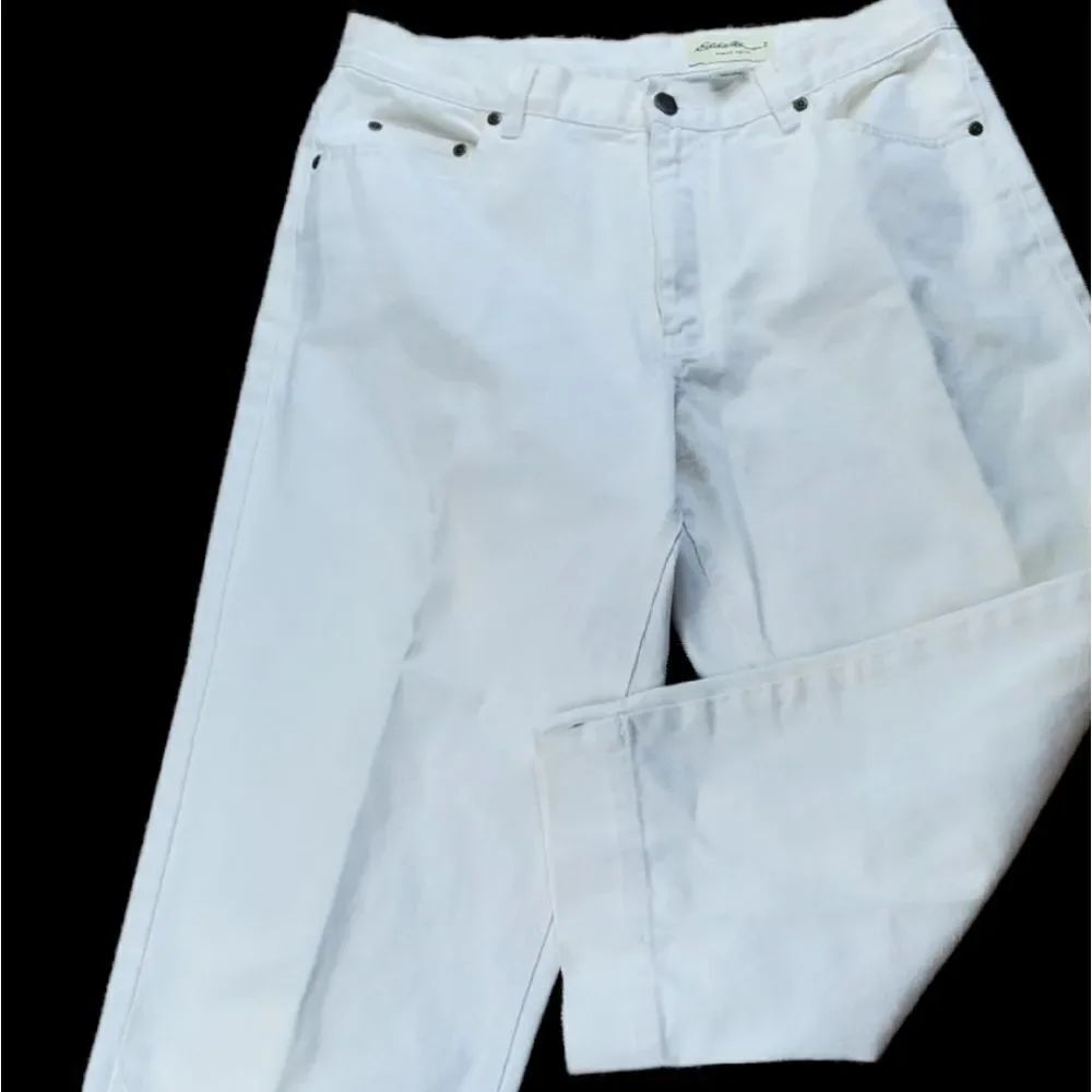 Eddie Bauer High Rise White Denim Capris
